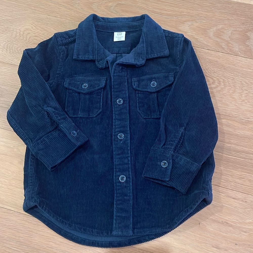 GAP Corduroy Navy Button Down Top 18-24mo